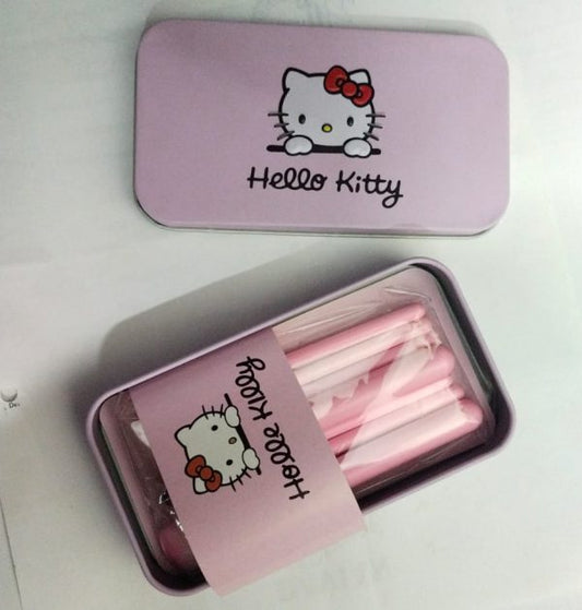 Set of 7 pieces Mini Makeup Brush kit with Hello Kitty Box